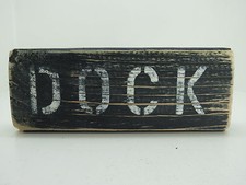 9 INCH WOOD HAND PAINTED DOCK SIGN NAUTICAL SEAFOOD (#S654)