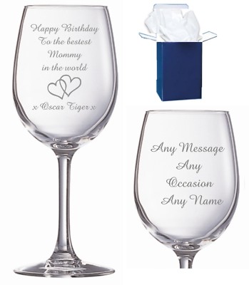 Personalised Crystal Wine Glass Retirement, Leaving Gift Birthday Free  Engraving | eBay