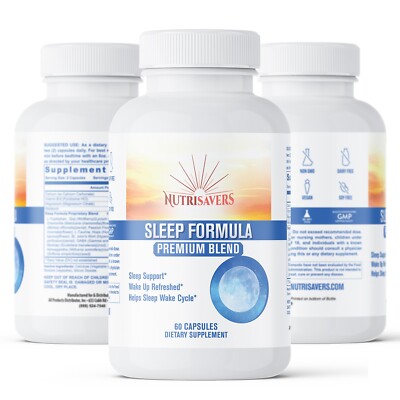 Melatonin Sleep Aid 180 Caps Night Support Stress Relief Supplement