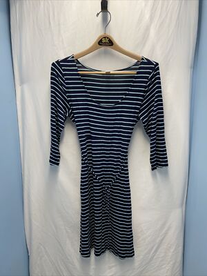 princess polly baby blue dress MotherHood Maternity Dress Blue Striped Size Large 3/4 Sleeve