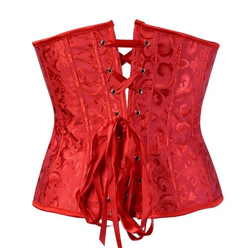Boned Jacquard Corset Basque Cincher Lingerie Bustier Underbust Body Shaper 4-24 - Picture 24 of 67