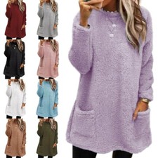 Ladies Thin Crew Neck Sweatshirt Women Fall Baggy Long Sleeve Warm T Shirt  Tops