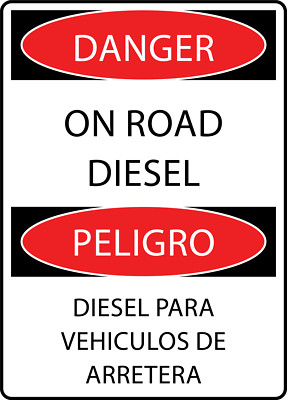DANGER ROAD DIESEL PELIGRO DIESEL VEHICULOS 1 | Adhesive Vinyl Sign Decal