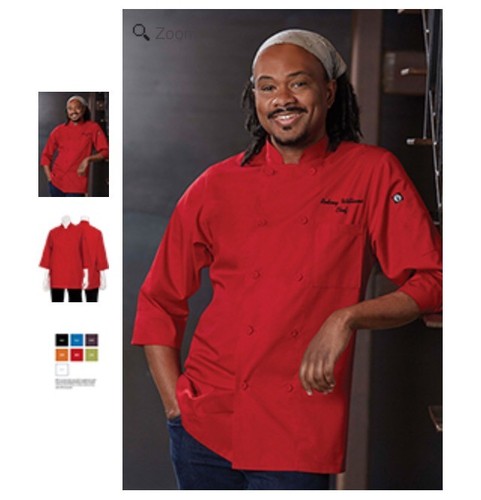 chef coat/jacket three quarter sleeve xl blue