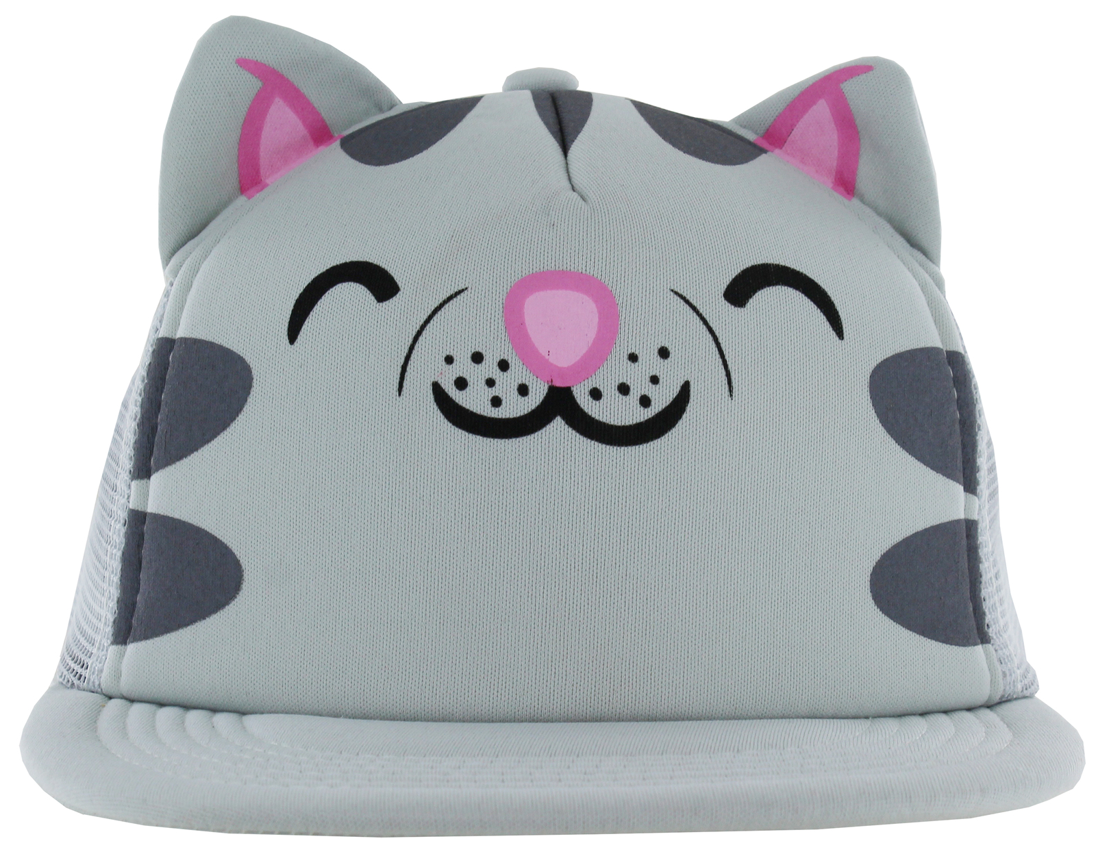 Мягкая кепка-снэпбэк для дальнобойщика с рисунком Китти из теории большого взрыва (серая, регулируется)