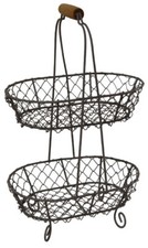 2er Etagere Drahtetagere Shabby Chic Landhaus Höhe 36 cm Obstkorb 