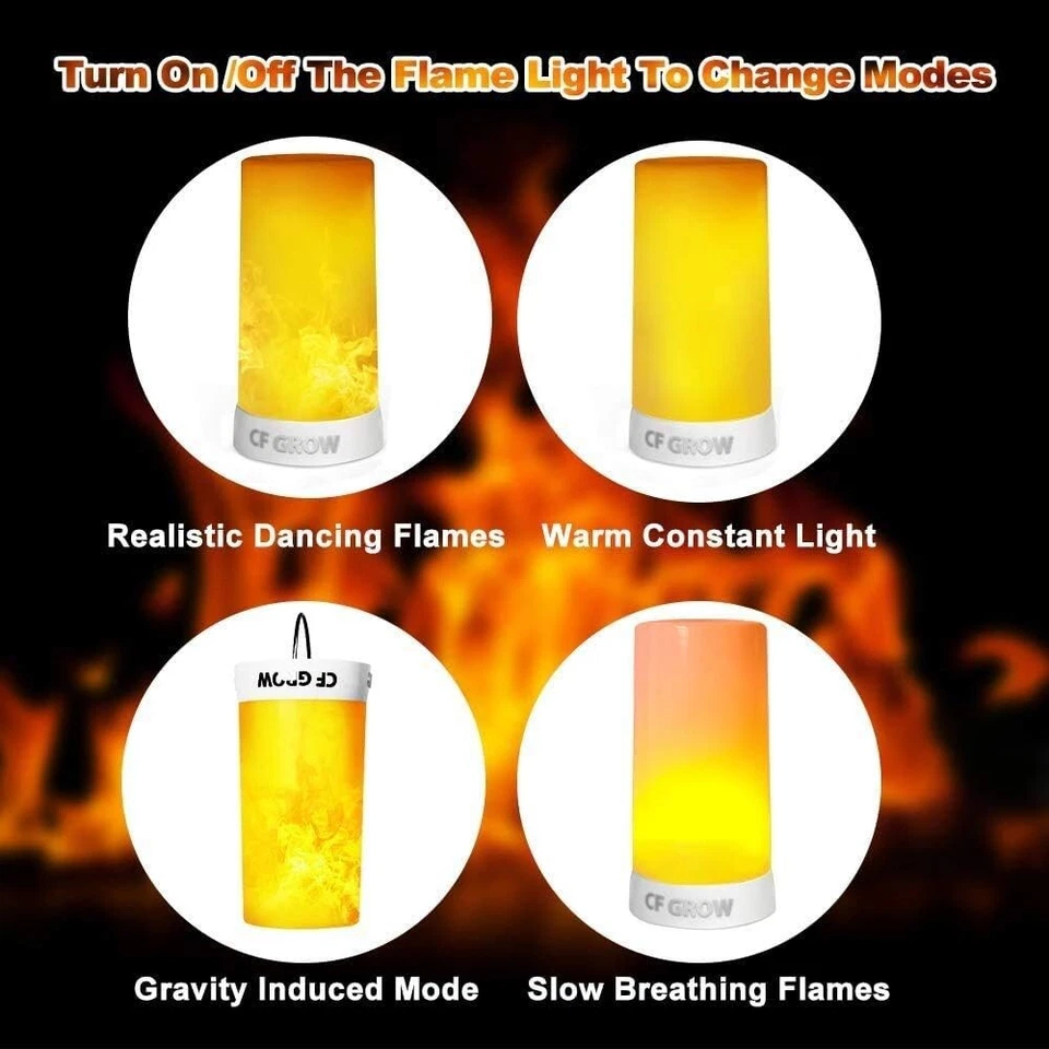 USB Rechargeable LED Flame Effect Light with Remote - 2 PCS Waterproof - Image 4 of 4