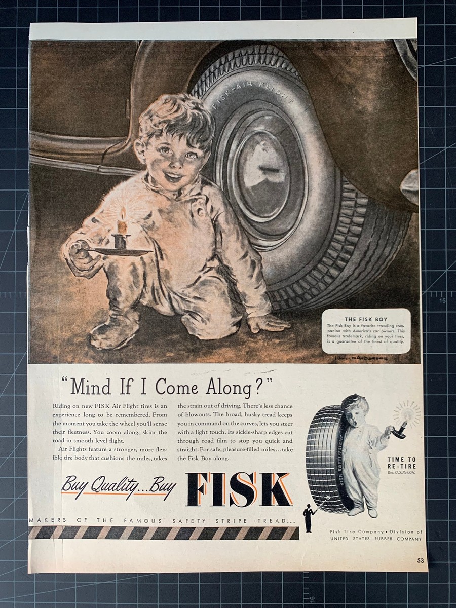 画材 1946 vintage AD for FISK Auto Tires Vintage 1946 Fisk Tires Print Ad | eBay