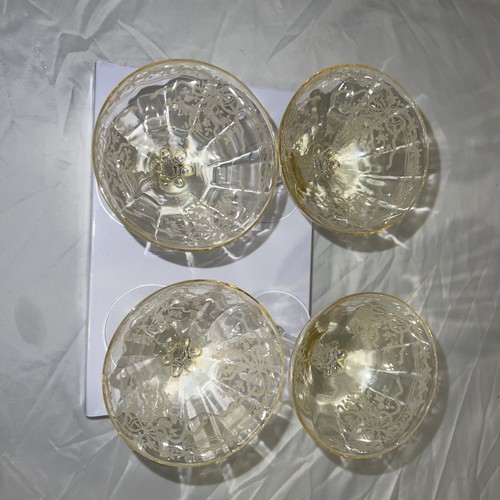 Fostoria June Topaz Yellow Glassware, Low Champagne / Sherbet Glasses 5 1/4” - Picture 4 of 4