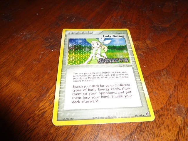 Pokemon TRAINER Lady Outing Deoxys holo 87/107 Used, wear rubbed Free US postage