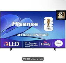 Image of Hisense 75" QLED Smart AI TV-75E7QTUK【Two-Man Delivery】- 4K Direct Lit Viewing,