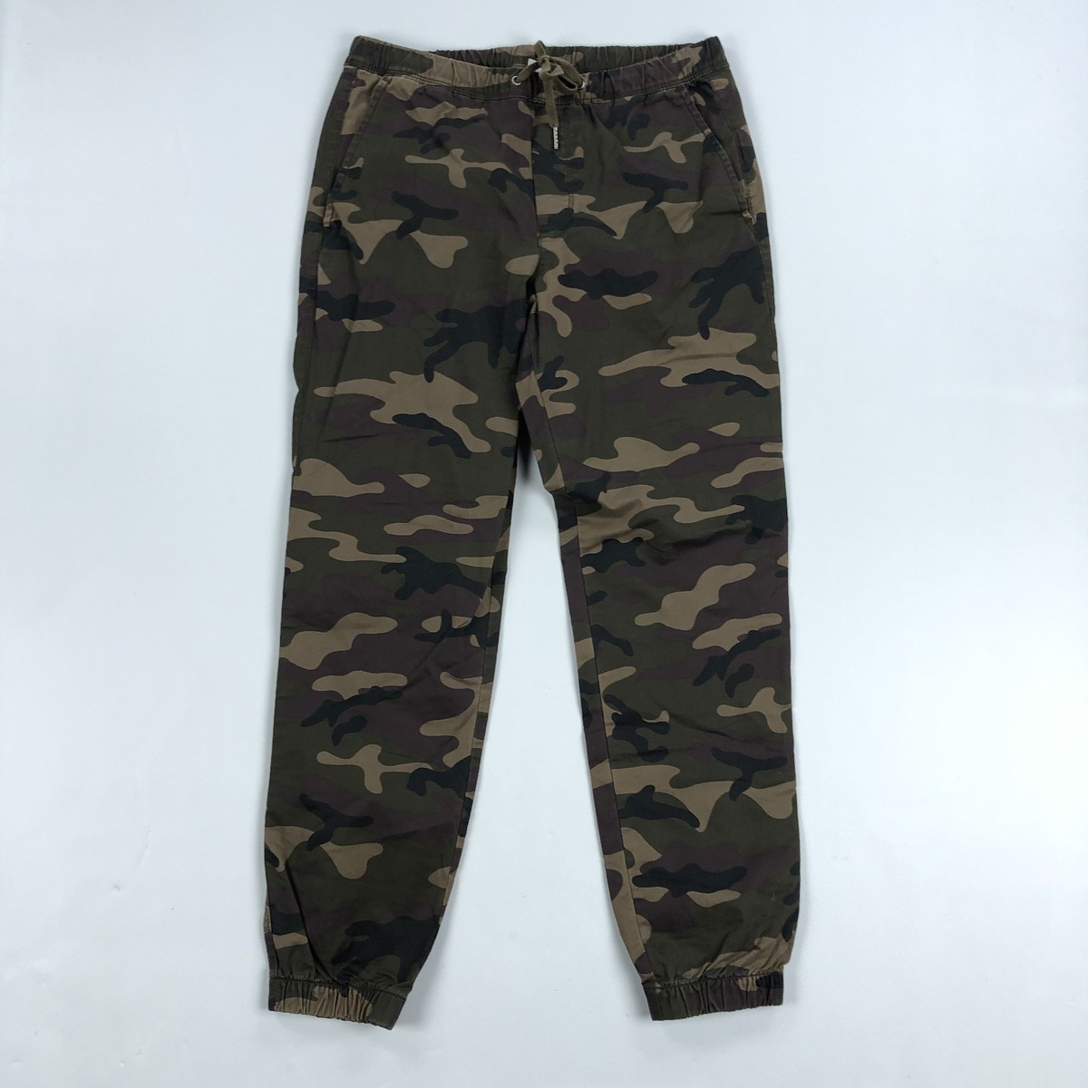 Gap Jogger Pants Mens Small Camo Twill Woodland Drawstring Pull On