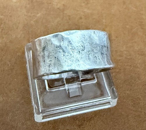 Vintage IL 925 Sterling Silber gehämmert Stil 7 mm breit Bandring Größe 6 - Bild 5 von 12