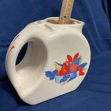 Vtg 1940s Universal Potteries Calico Fruit Refrigerator Pitcher USA No Lid