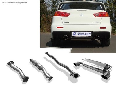 FOX Duplex Racing Exhaust System w/ Kat & Downpipe Mitsubishi Lancer Evo 10