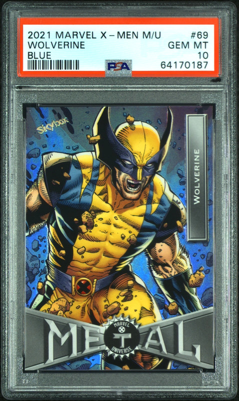 2021 Marvel Metal Universe X-Men - Wolverine #69 Blue ePack Achievement - PSA 10