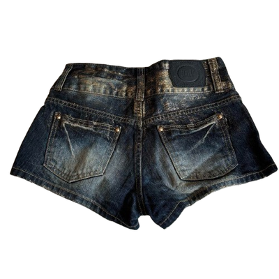 d.i.a. デニム ショートパンツ 26 DIA d.i.a. Shorts Blue Denim Distressed/glitter Size 26 Gal