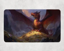 Steampunk Treasure Dragon Themed Playmat | Unofficial MTG Playmat 