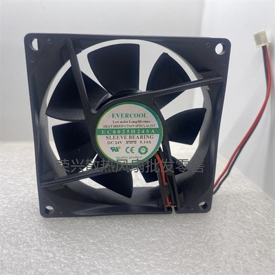 1 PCS  EVERCOOL  Fan  EC8025H24SA  DC24V 0.14A  8025 8CM 2 wire cooling fan *hh