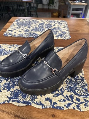 Journee Women's Kezziah Platform Lug Loafers NAVY BLUE Size 8 M  NEW