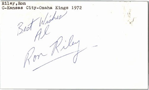 1970's -Ron Riley- Signed/Autograph/Auto Postcard Houston Rockets NBA