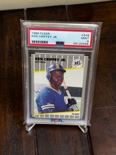1989 FLEER #548 KEN GRIFFEY JR. RC MARINERS HOF PSA 9