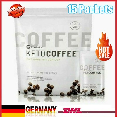 It Works Keto Coffee 15 Packets with MCT Oil New And Improved Factory Sealed New