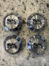 Rare Full Set Of 4 X BK Racing Alloy Wheel Centre Caps BC266, Max Power Modified