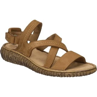 Josef Seibel Ronja 05 Womens Ladies Brown Jesus Wedge Sandals Size 4-9 - Image 1 of 4