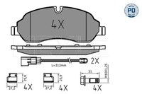 Bremsbelagsatz, Scheibenbremse MEYLE-PD: Advanced Performance A 025 220 3417/PD