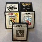 Atari 7800 Lot – Asteroids, Hat Trick, Pole Position II, Jinks,Titlematch *READ*