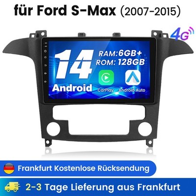 6+128G Für Ford S-Max WA6 2007-2015 Carplay Android 14 Autoradio GPS NAVI 4G SWC