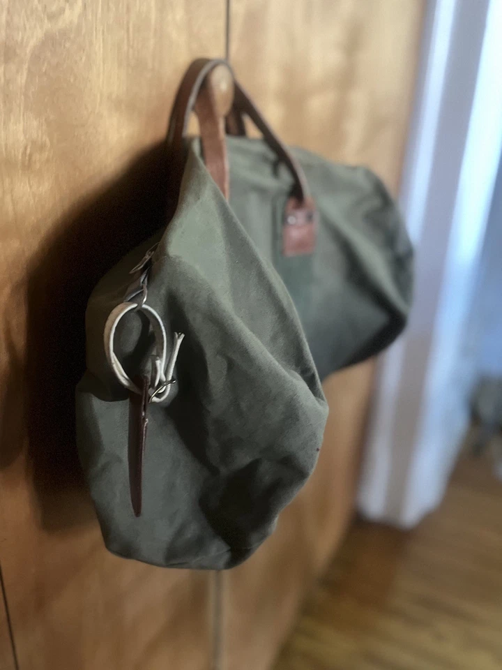 VTG Gokeys Medium 22” Canvas & Leather Duffle Bag Hunting Weekender Travel GC - Image 3 of 4