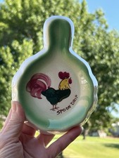 VTG Rooster Farmhouse Spoon Drip Rest Country Stove Saver Granny Farm Kitchen