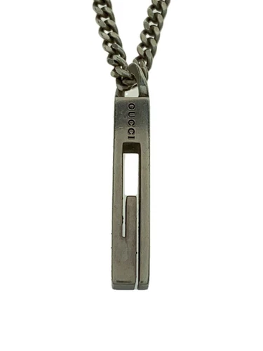 GUCCI collana G ciondolo SV925 argento 7225055 J8400 8106