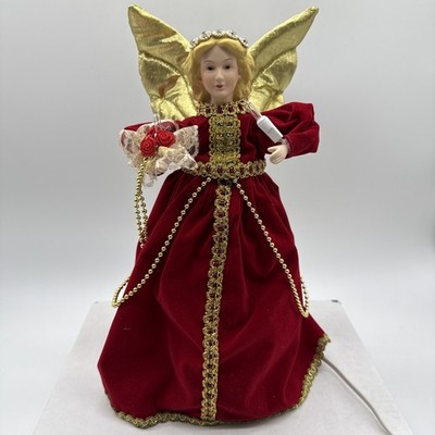 Rare 1995 Telco MOTION-ettes 12'' Animated & Illuminated Christmas Angel Tree-Top