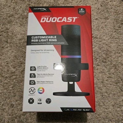 HyperX DuoCast RGB USB Condenser Microphone PC PS5 Mac Stream Gaming