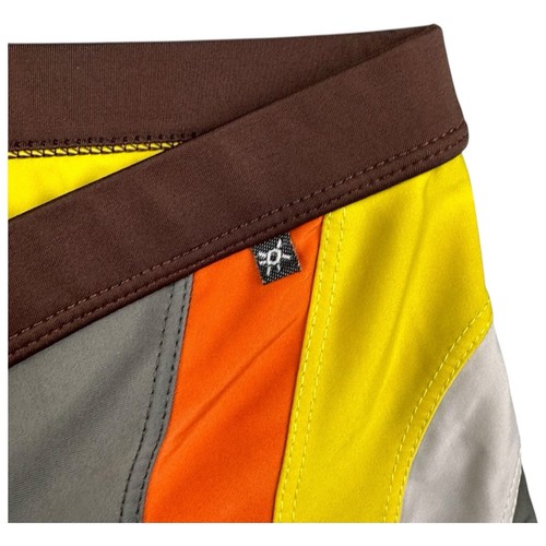 Tulio Bear Pride Swim Trunks Men 6XL 38x3 Gray Retro Stripes Paw Lined Pouch UR3 - Picture 5 of 12
