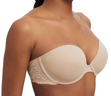 Skarlett Blue Goddess Multi-Way Strapless Bra 30D Cashmere Beige Mesh Underwire