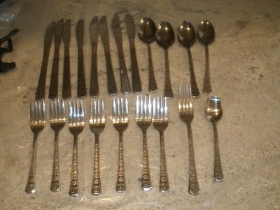 LOT OF 21 VINTAGE INTERPUR STAINLESS STEEL SILVERWARE SET