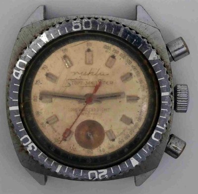 VTG RUHLA STOPP MEISTER DIVERS Chrome Plated Chrono. Cal: 24. Parts/Repairs