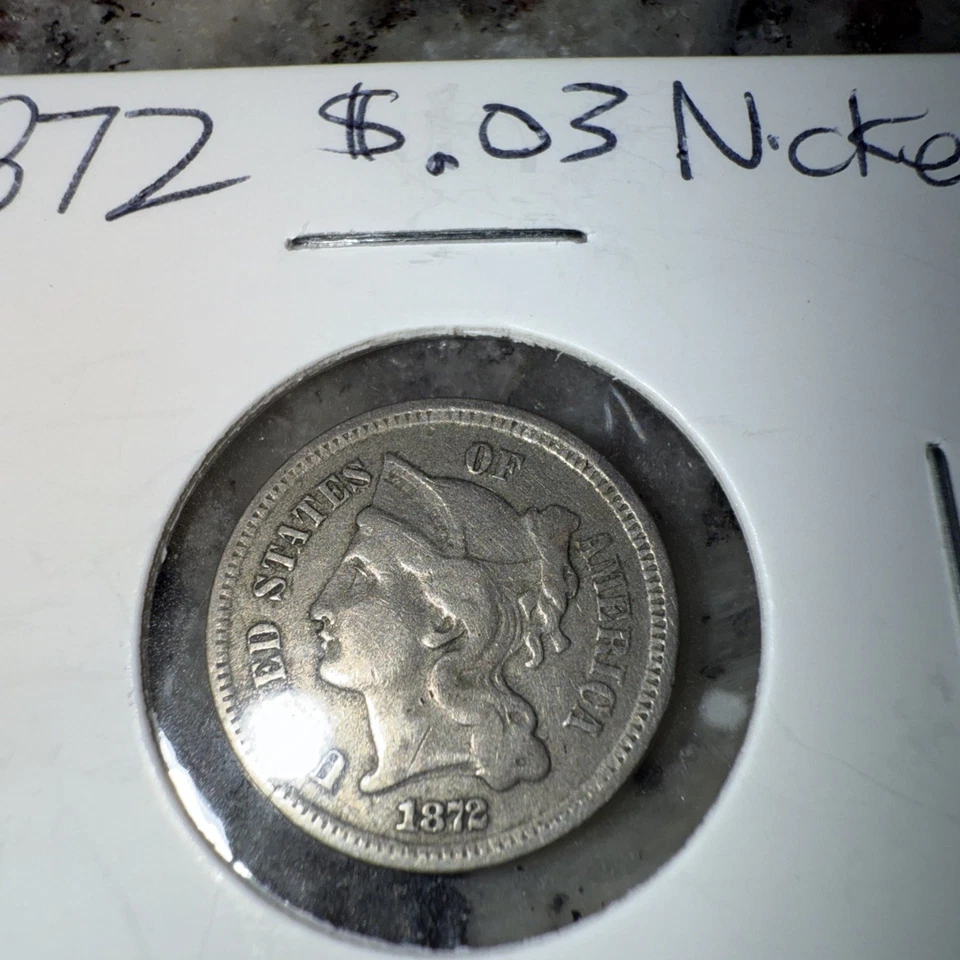 1872 Philadelphia Mint Three Cent Coin - Image 2 of 4