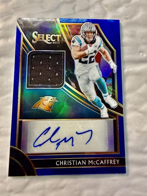 2019 Panini Select Christian Mccaffrey BLUE Auto Patch /15 #MP-CM