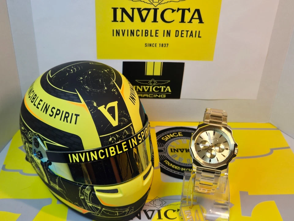 Reloj para hombre Invicta Speedway multifunción 42 mm dorado con esfera dorada y subesferas NUEVO Foto 4 de 4