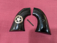 Colt Single Action Black Buffalo Horn Grips Wtexas Ranger Star On Right Panel