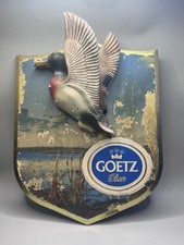 Goetz Beer Trophy Plaque Series Mallard Duck No 6 Man Cave Bar Den Hunter