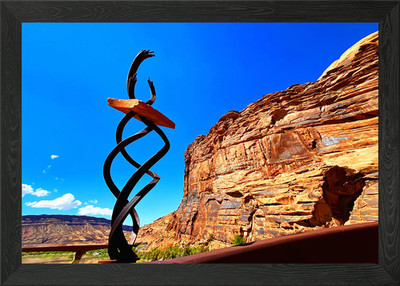 Abstrakte Skulptur in Moab Utah gerahmtes Wandbild Poster Leinwanddruck Bild