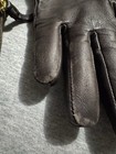 Michael Kors Women’s M Leather Logo Gloves Black/Brown Wrist Zip Cuff — photo 9
