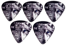 5 x ' I Know I'm On The Right Path.. ' Wolf Design 1 Sided Guitar Pick Plectrum