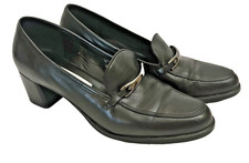 Vintage Etienne Aigner Schutler Black Leather Pump Slip on Shoe Size 8M